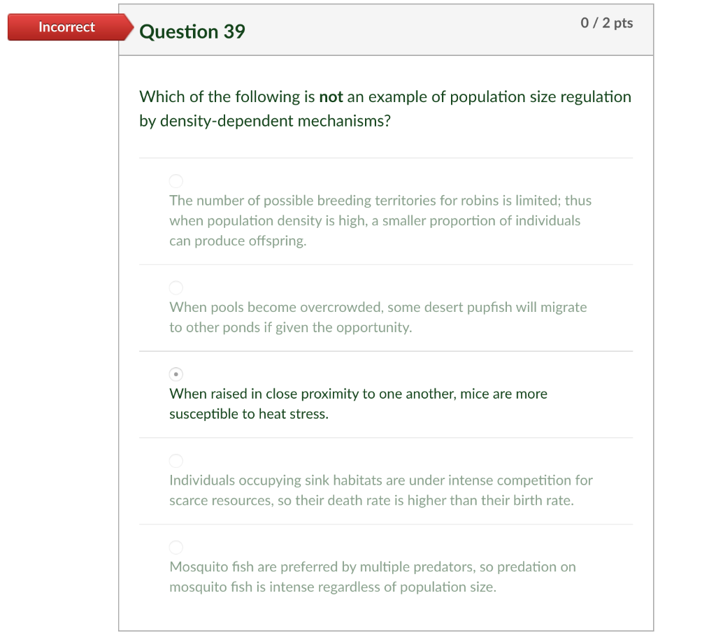 Which Of The Following Statements About Exponential Growth Is True Solved Incorrect 072 pts Question 38 Which of the following | Chegg.com