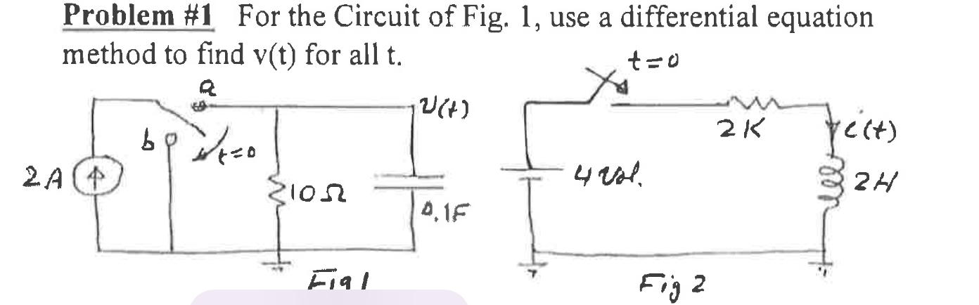 Solved Problem #1 For the Circuit of Fig. 1, use a | Chegg.com