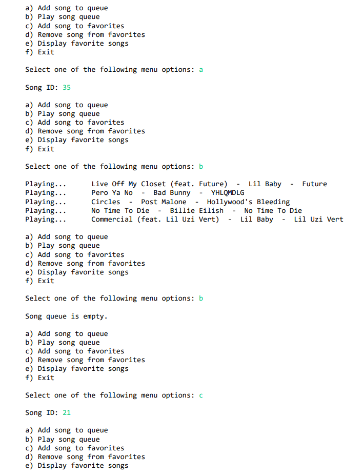 This Is The Sample Output Songs Txt Which Is What Chegg Com