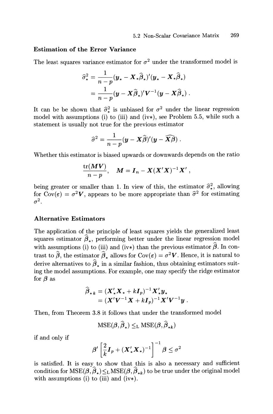 Solved 5 Consider The Linear Regression Model With Assum Chegg Com