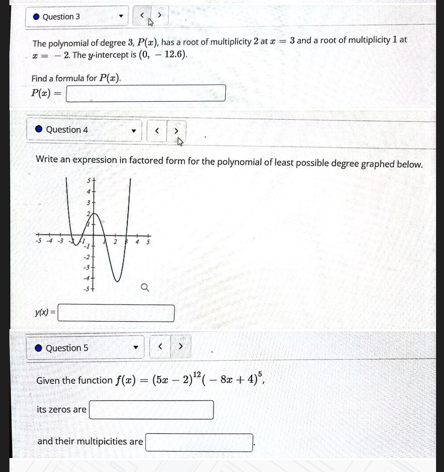 Solved Question 3 The Polynomial Of Degree 3 Px Has A 2583