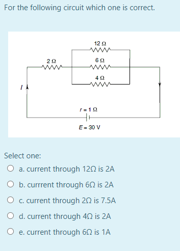Solved For the following circuit which one is correct. 12 2 | Chegg.com
