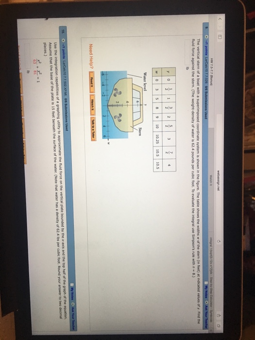 Solved The vertical stern of a boat with a superimposed | Chegg.com
