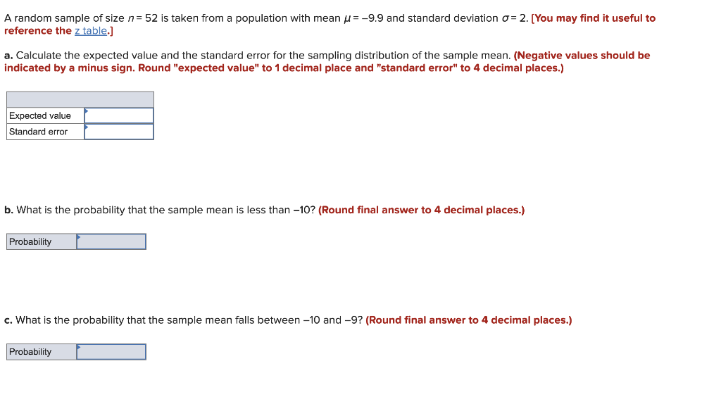 Solved A random sample of size n=52 is taken from a | Chegg.com