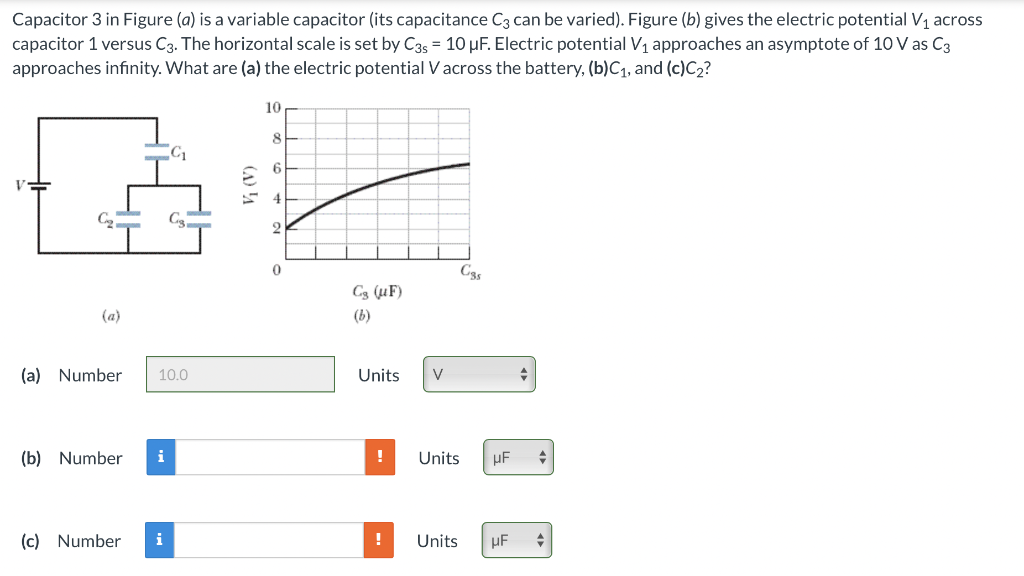 Solved Capacitor 3 in Figure (a) is a variable capacitor | Chegg.com