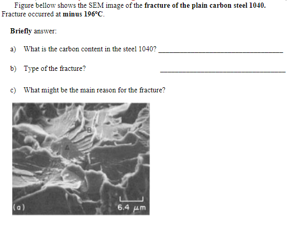 Solved Figure bellow shows the SEM image of the fracture of | Chegg.com