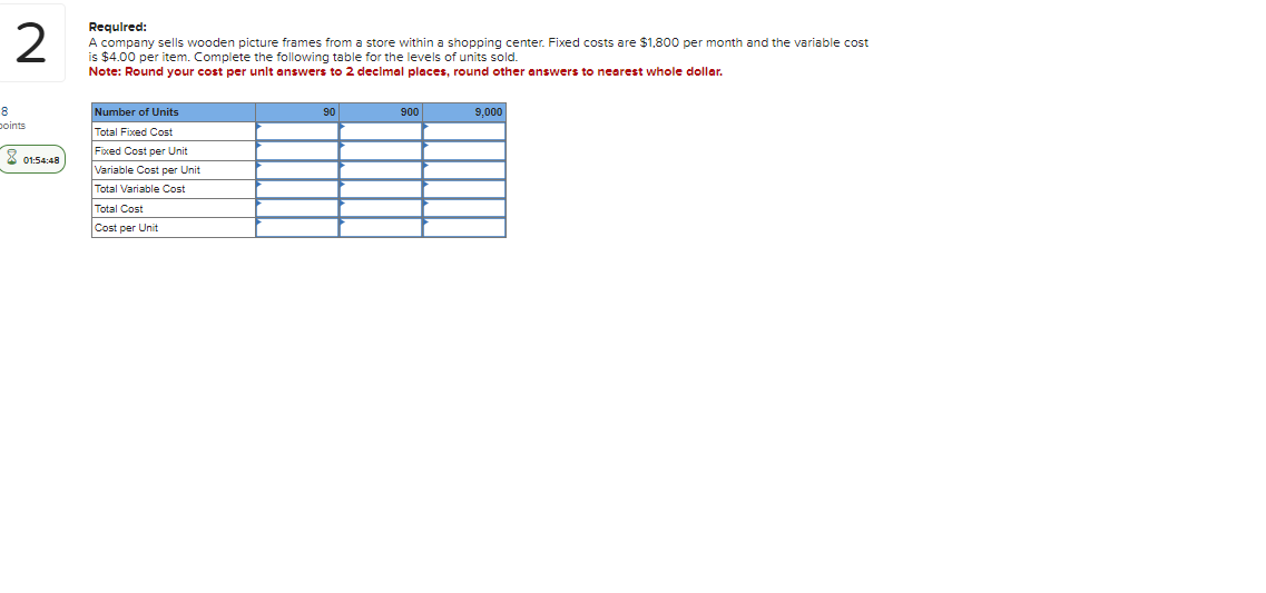 Solved Required A company sells wooden picture frames from