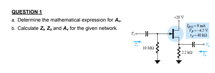 Solved QUESTION 1 +20 V a. Determine the mathematical | Chegg.com