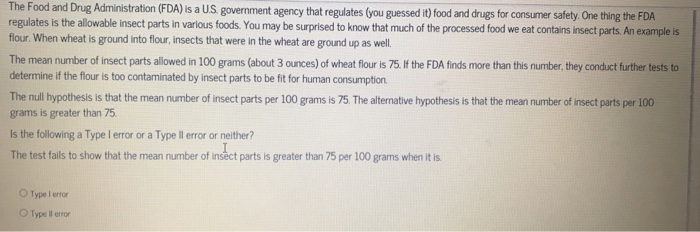 Solved The Food And Drug Administration (FDA) Is A U.S | Chegg.com