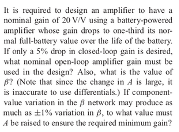 Solved It is required to design an amplifier to have a | Chegg.com
