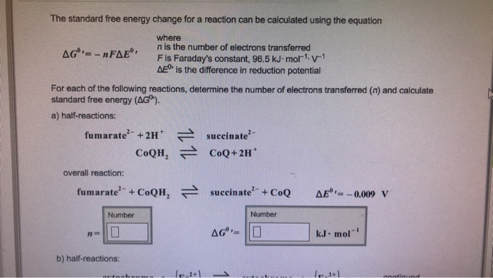 Solved The standard free energy change for a reaction can be | Chegg.com