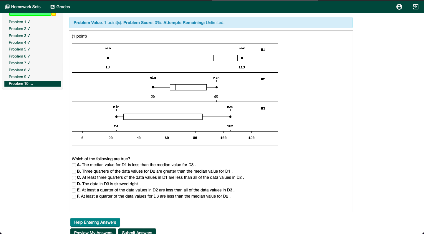 Solved 6 Homework Sets II. Grades Problem Value: 1 point(s). | Chegg.com