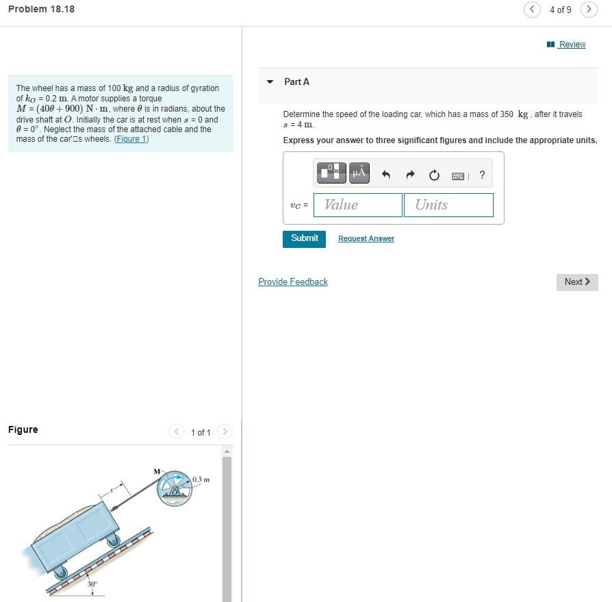 Solved Problem 18.18 4 of 9 Review Part A The wheel has a | Chegg.com
