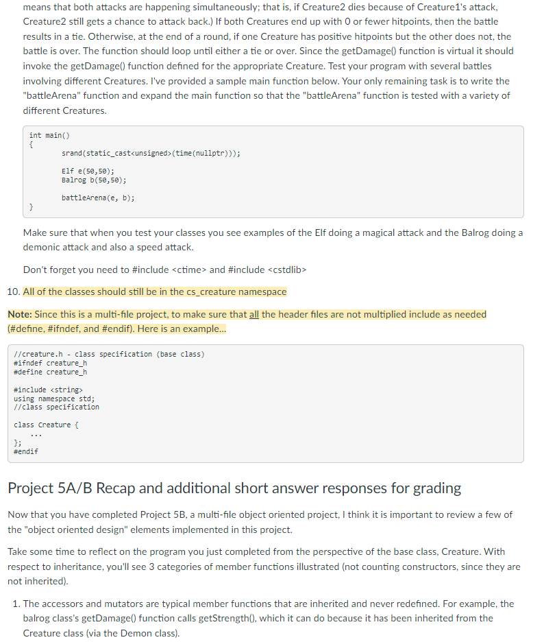 Project 5B (50 points] Note: Class related | Chegg.com