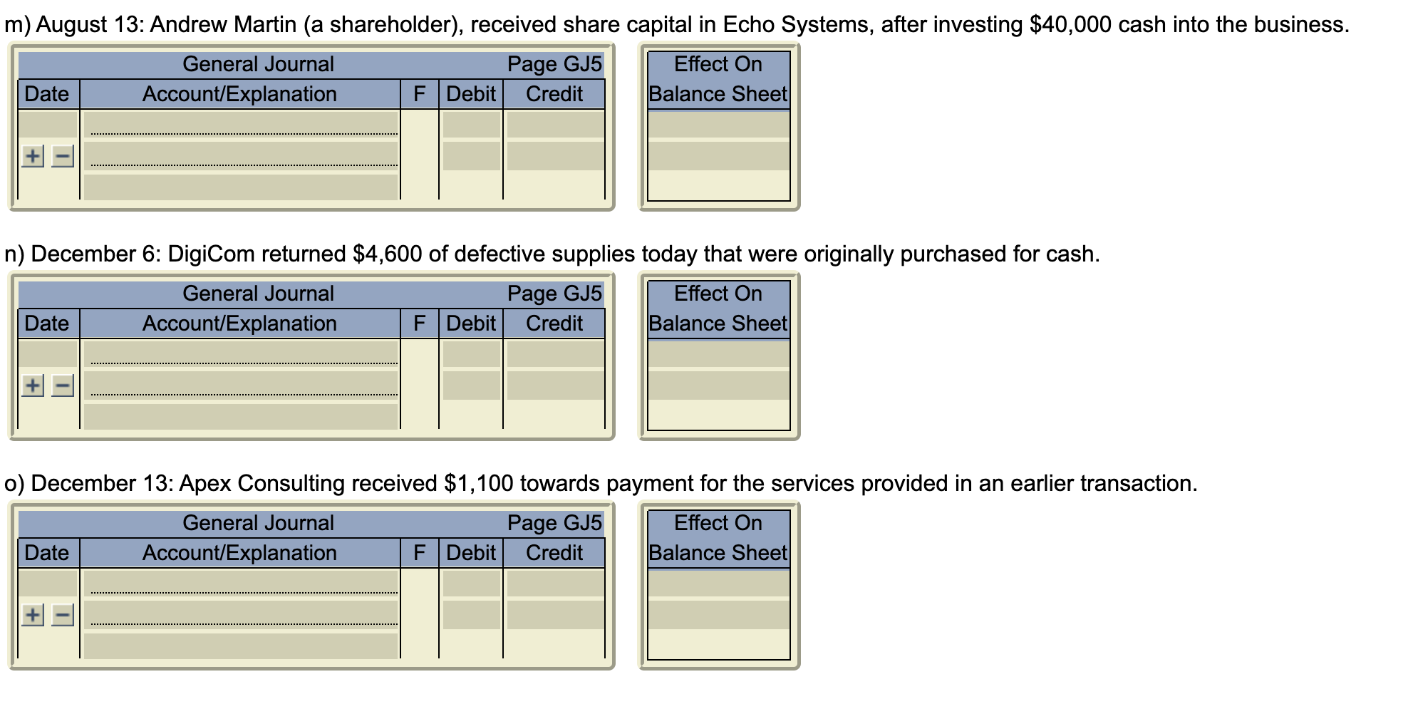 Below are individual unrelated transactions from | Chegg.com
