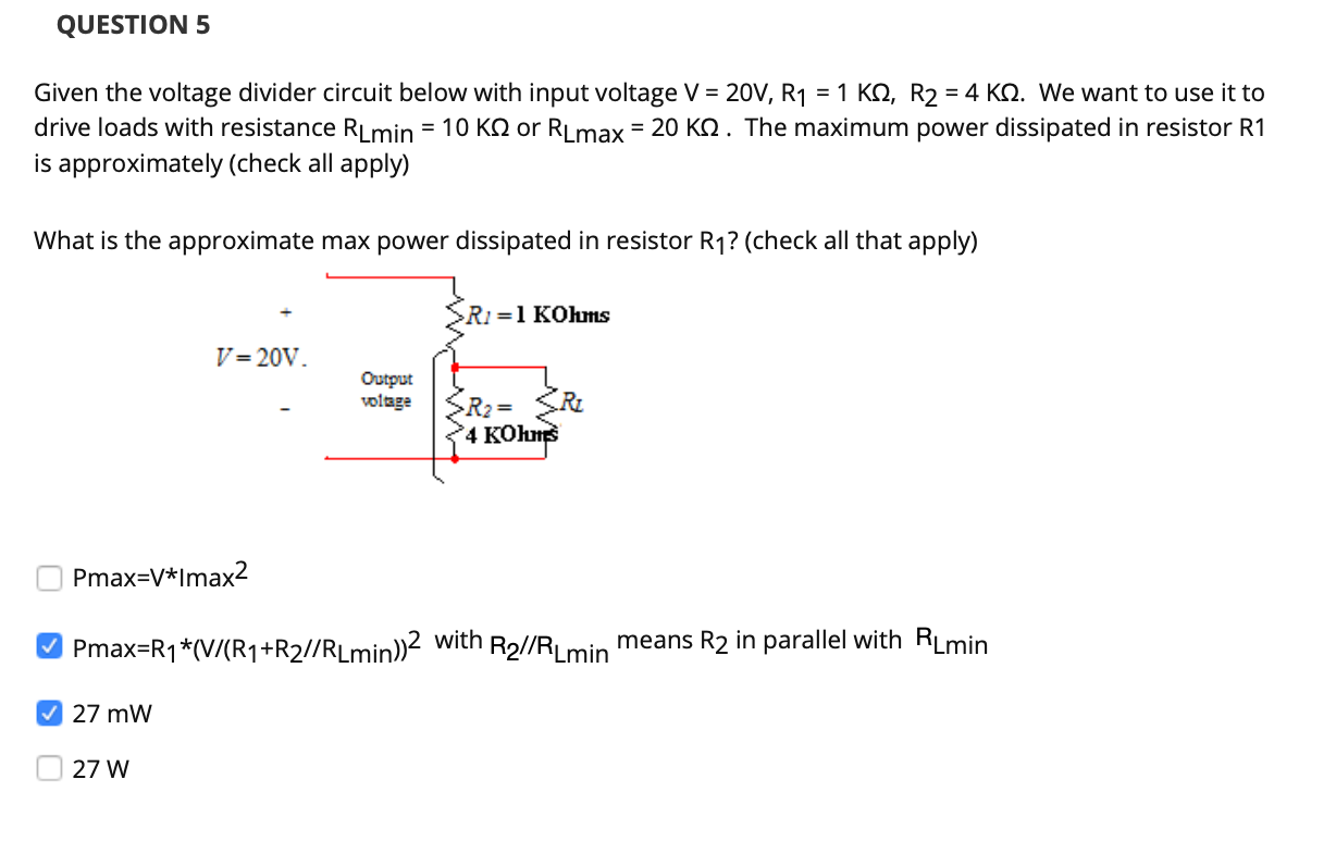 Solved QUESTION 1 Given the voltage divider circuit below | Chegg.com