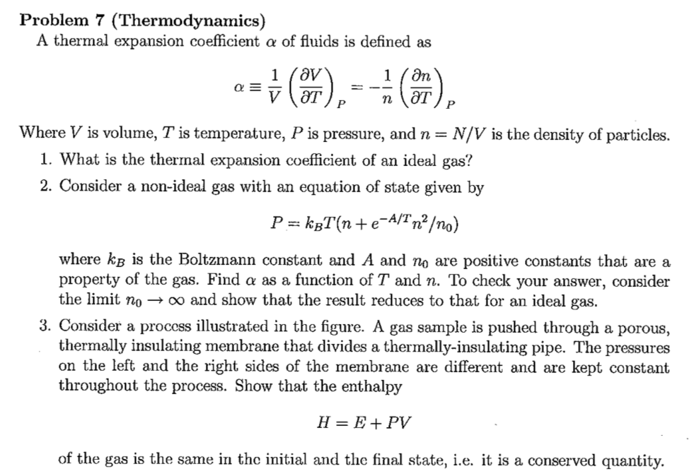 Solved Problem 7 (Thermodynamics) A Thermal Expansion | Chegg.com