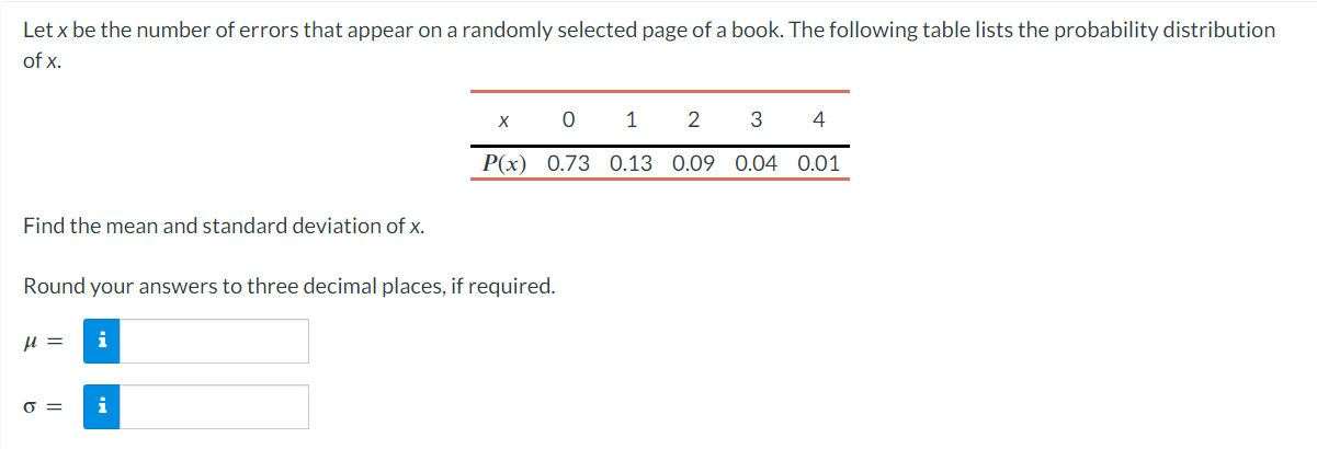Solved Let x be the number of errors that appear on a | Chegg.com