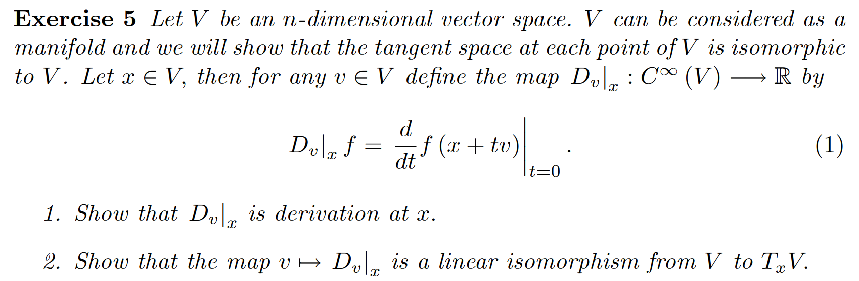 Solved Exercise 5 Let V be an n-dimensional vector space. V | Chegg.com