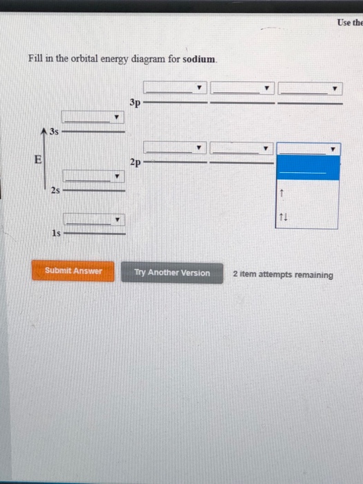 Solved Use the Fill in the orbital energy diagram for sodium | Chegg.com