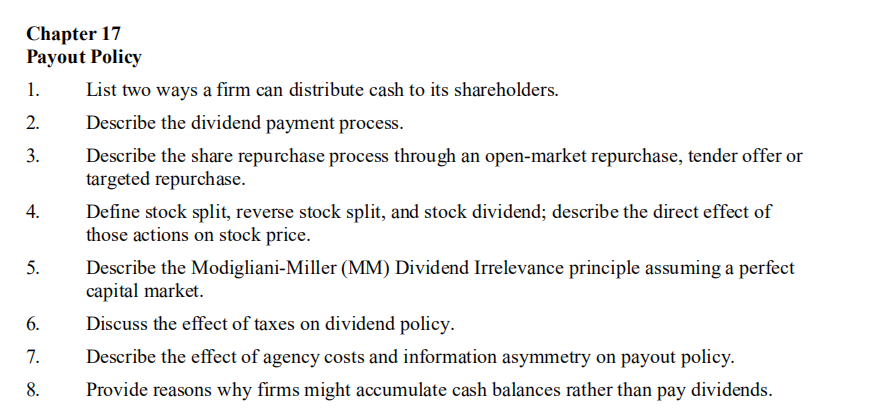 dividend policy types payout policy corporate finance