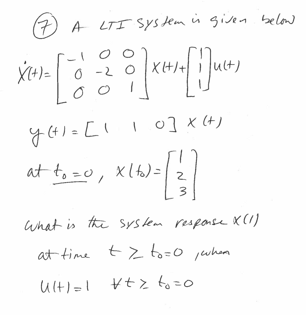 Solved (7) A LTI system is given below | Chegg.com