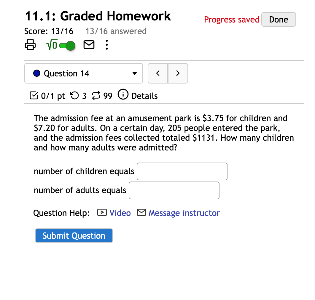 Solved The admission fee at an amusement park is 3.75 for