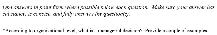 Solved type answers in point form where possible below each | Chegg.com