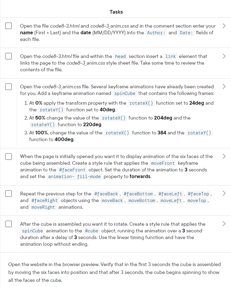 Solved Animation can be used with 3D objects to create the | Chegg.com