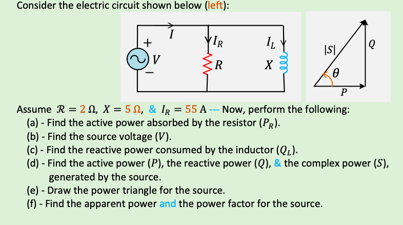 Solved Consider the electric circuit shown below | Chegg.com