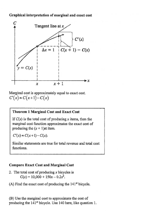 Solved Graphical interpretation of marginal and exact cost | Chegg.com