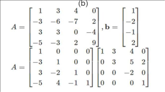 Solved Solve the equation Ax = b by using LU factorization | Chegg.com