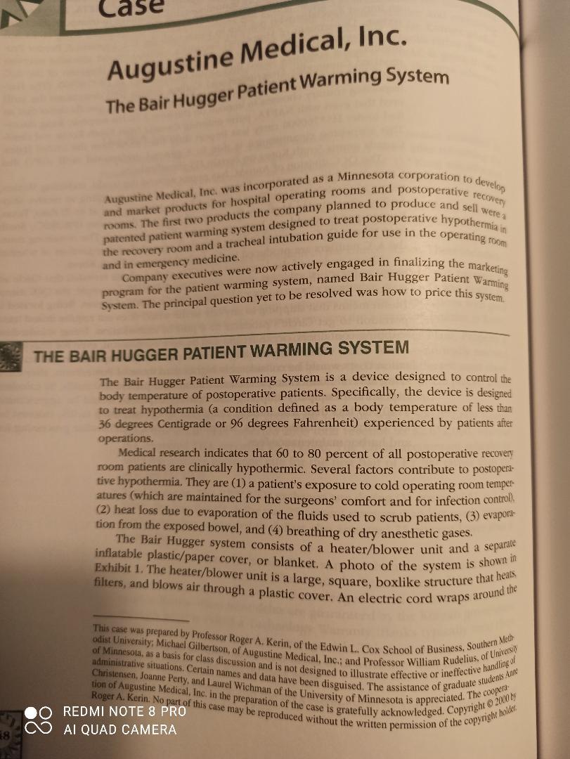 How To Approach The Case Of Augustine Medical In The Chegg 