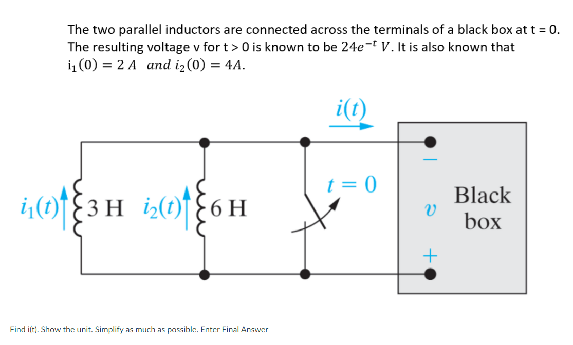 Solved The two parallel inductors are connected across the | Chegg.com