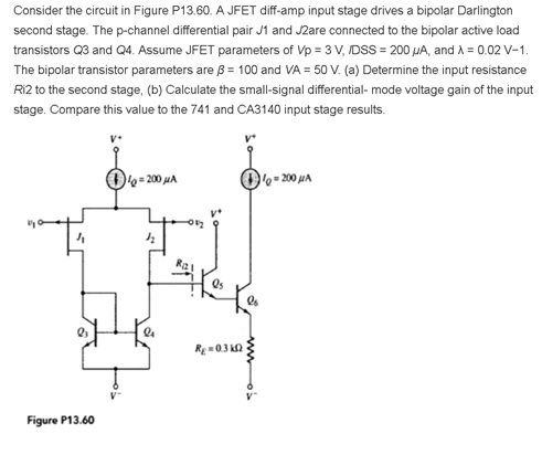 Solved Consider the circuit in Figure P13.60. A JFET | Chegg.com