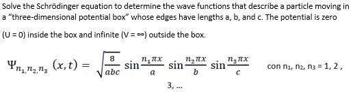 Solved Solve the Schrödinger equation to determine the wave | Chegg.com