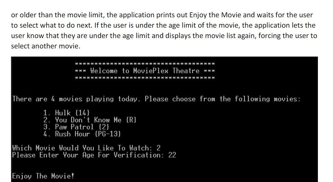 Solved Create a guest page for a movie application. In C# | Chegg.com