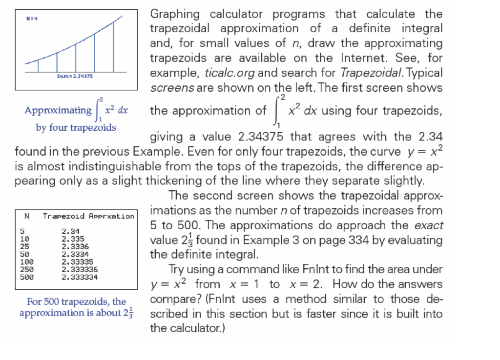 Solved Use a graphing calculator trapezoidal approximation