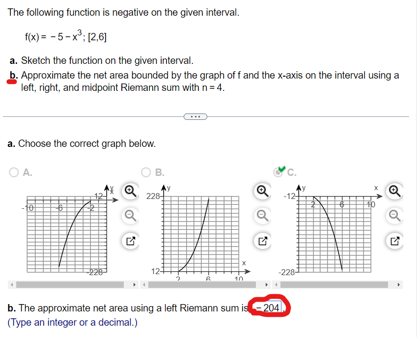 Solved The following function is negative on the given | Chegg.com