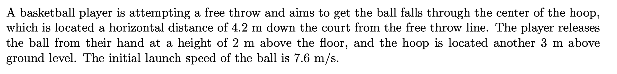 Solved A basketball player is attempting a free throw and | Chegg.com