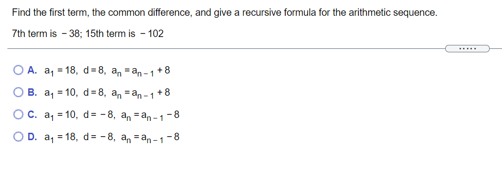 Solved Find the first term, the common difference, and give | Chegg.com