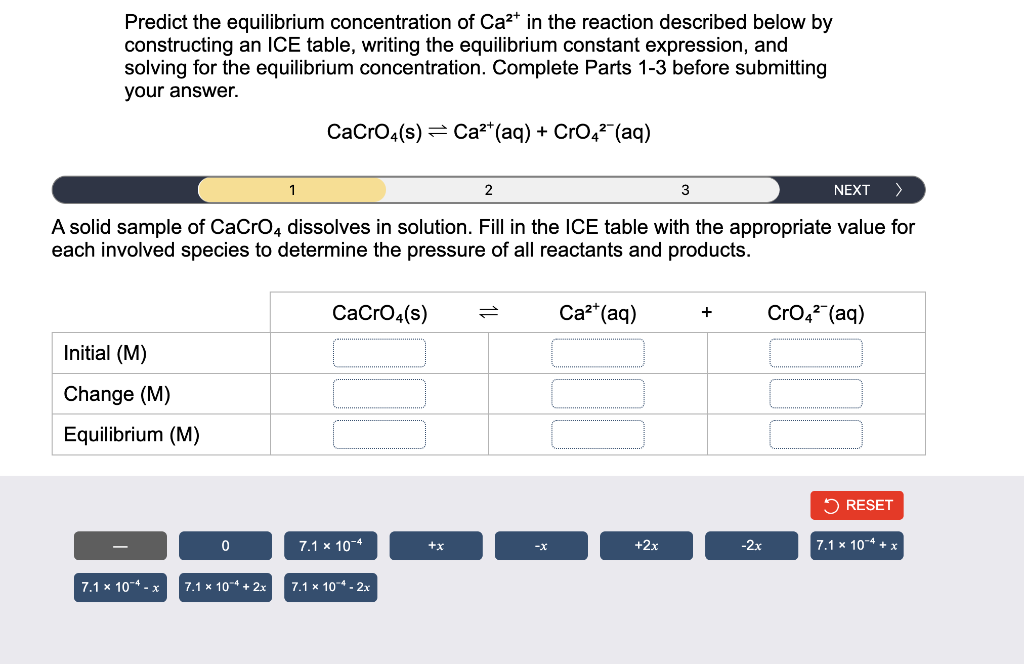 Predict the equilibrium concentration of Ca²+ in the reaction described below by
constructing an ICE table, writing the equil