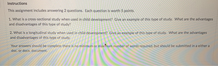 Solved Instructions This assignment includes answering 2 | Chegg.com