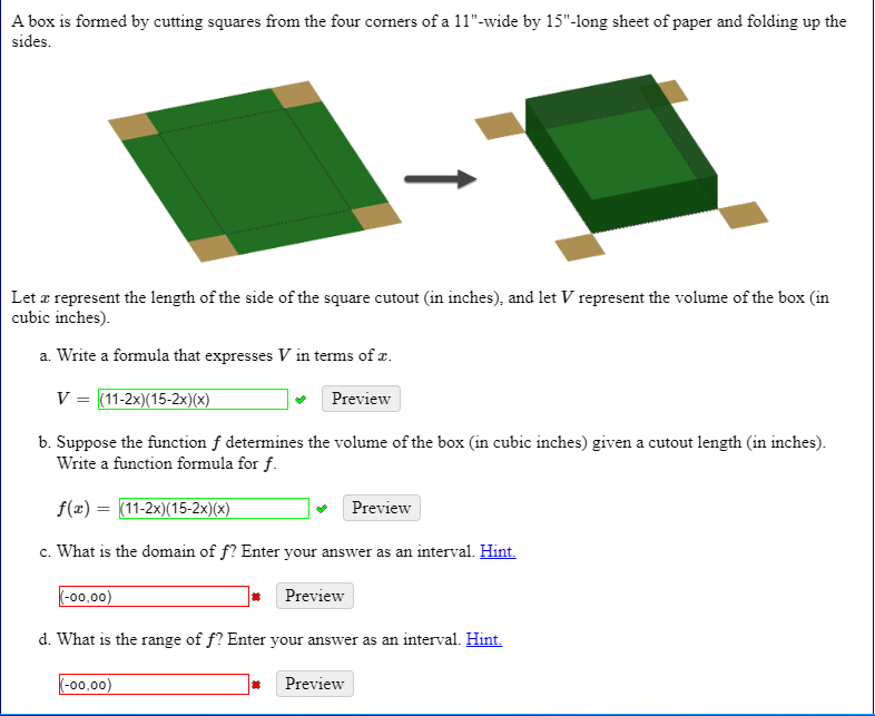 Solved A box is formed by cutting squares from the four