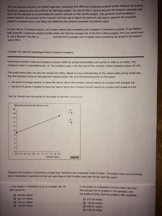 Solved The risk-adjusted discount rate (RADR) approach | Chegg.com