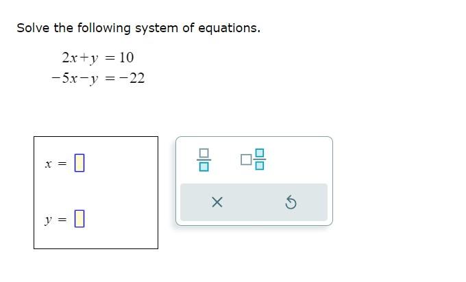 Solved Solve the following system of equations. | Chegg.com
