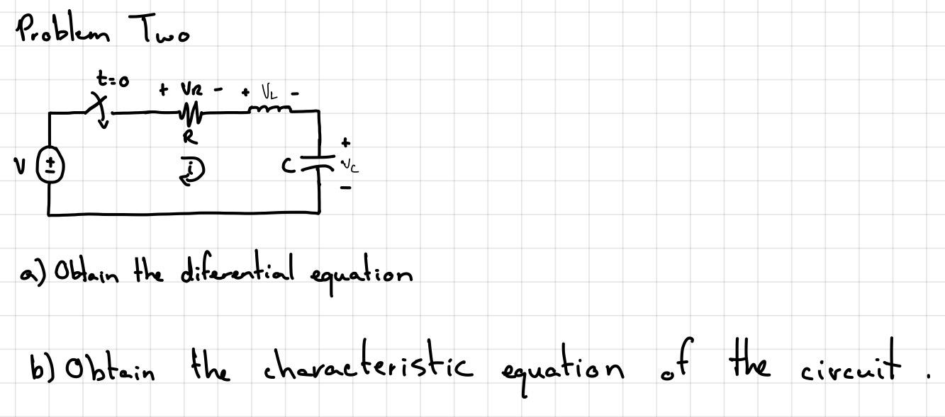 Solved Problem Two to + Ve + VL + vt D a) Obtain the