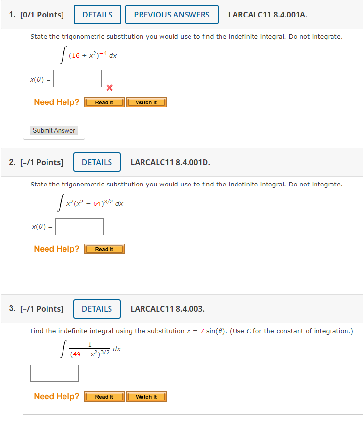 Solved 1. [0/1 Points] DETAILS PREVIOUS ANSWERS LARCALC11 | Chegg.com