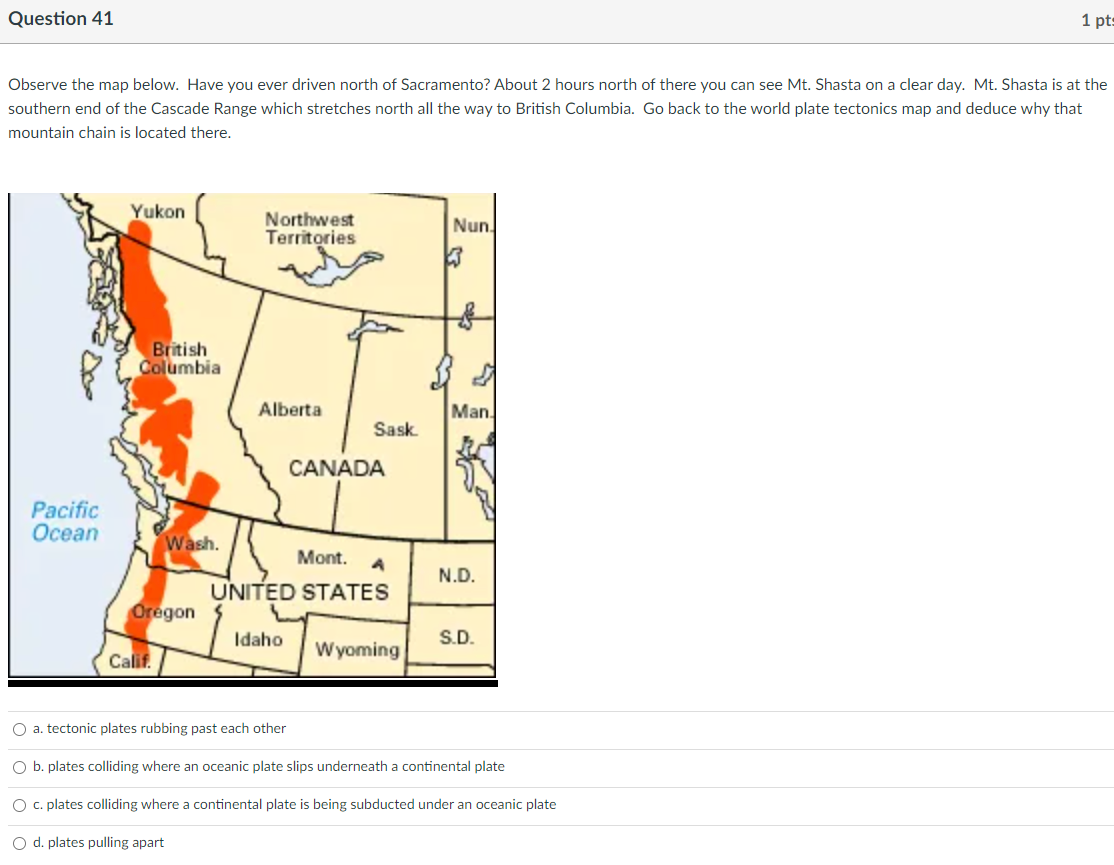 Solved Observe the map below. Have you ever driven north of | Chegg.com