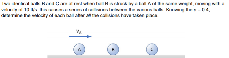 Solved Two Identical Balls B And C Are At Rest When Ball B | Chegg.com